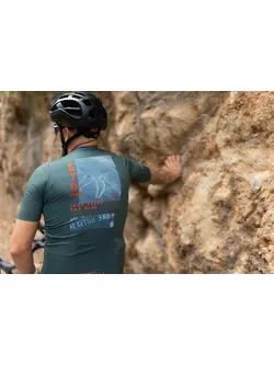 ROGELLI SOL tricou de ciclism pentru bărbați, albastru și portocaliu