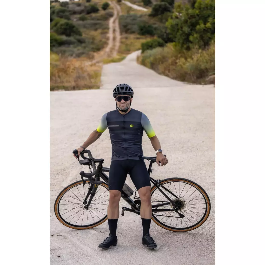 Rogelli DAWN tricou de ciclism pentru bărbați, grafit-fluor