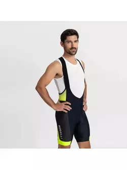 Rogelli FUSE II pantaloni scurți pentru ciclism pentru bărbați, negru și galben