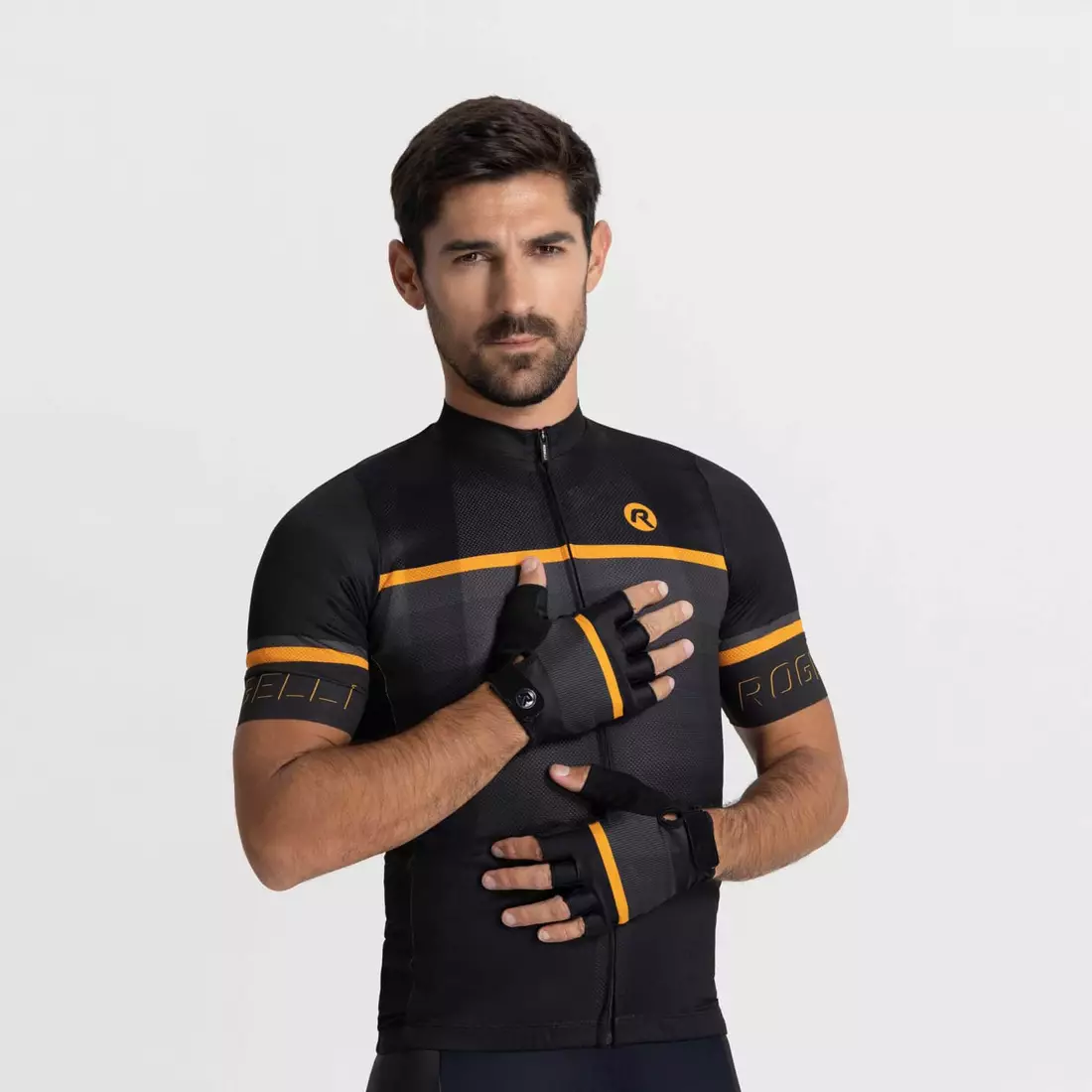 Rogelli HERO II mănuși de ciclism, negru și portocaliu