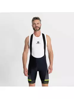 Rogelli HERO II pantaloni scurți pentru ciclism pentru bărbați, negru-galben fluo