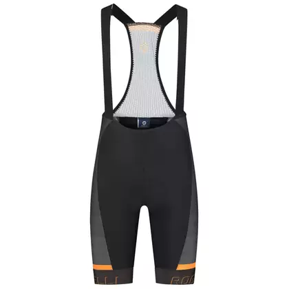 Rogelli HERO II pantaloni scurți pentru ciclism pentru bărbați, negru și portocaliu