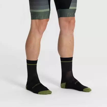 Rogelli HERO II șosete de ciclism/sport, negru și verde