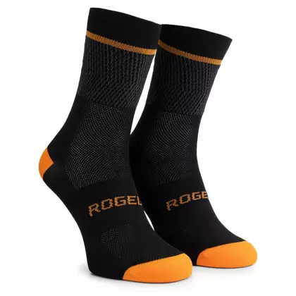 Rogelli HERO II șosete de ciclism/sport, negru și portocaliu