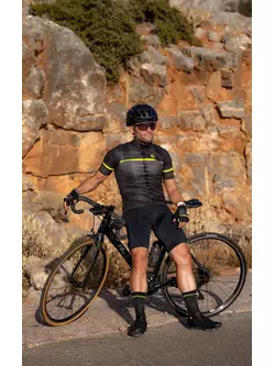 Rogelli HERO II tricou de ciclism pentru bărbați, negru-fluor
