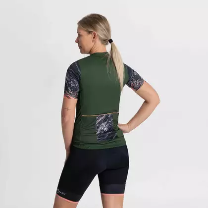 Rogelli LIQUID tricou de ciclism pentru femei, verde-coral