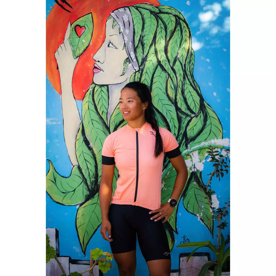 Rogelli MODESTA tricou de ciclism pentru femei, negru-coral