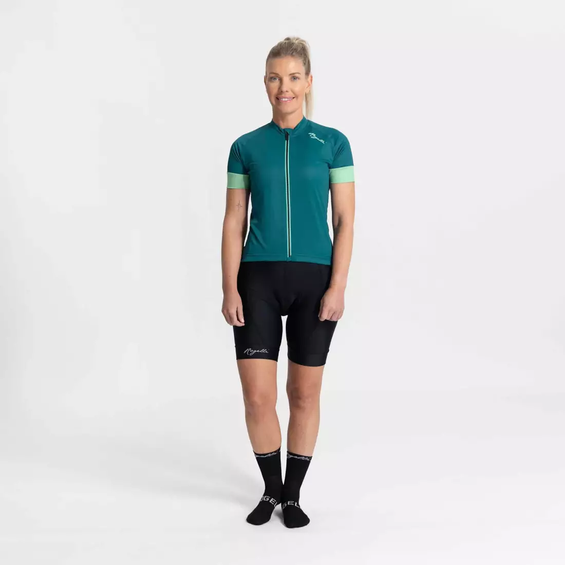 Rogelli MODESTA tricou de ciclism pentru femei, verde-turcoaz