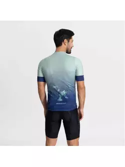 Rogelli NEBULA tricou de ciclism pentru bărbați, albastru-mentă