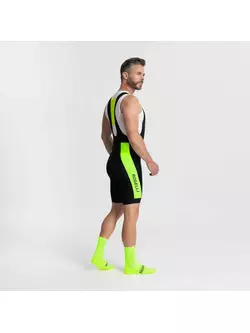 Rogelli TYRO II pantaloni scurți pentru ciclism pentru bărbați, negru și galben fluo