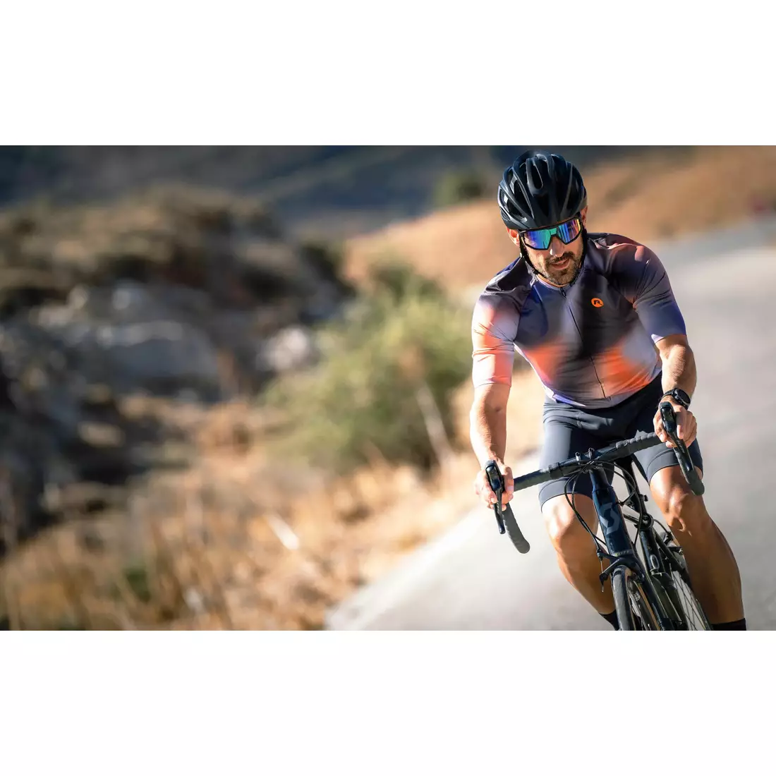 Tricou de ciclism Rogelli HALO portocaliu