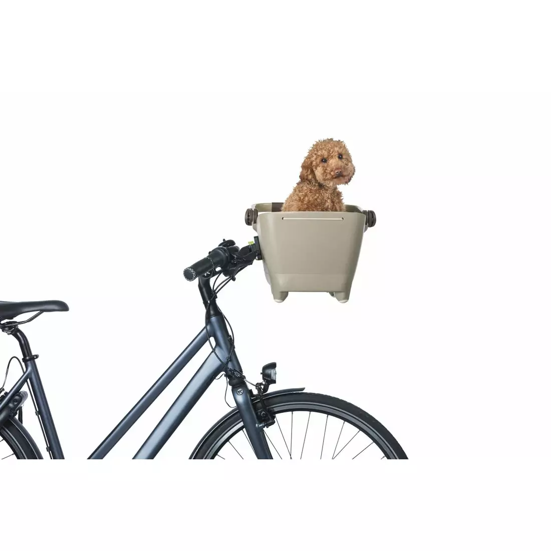 BASIL BUDDY KF coș față de bicicletă pentru un câine cu pernă, maro