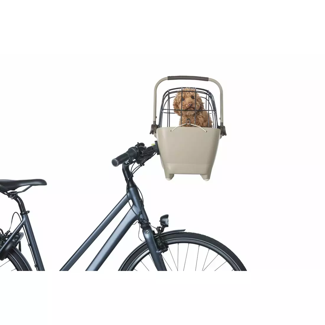 BASIL BUDDY KF coș față de bicicletă pentru un câine cu pernă, maro