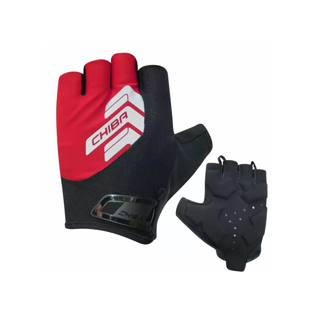 CHIBA REFLEX II mănuși de ciclism, negre-roșu
