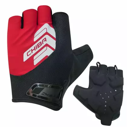CHIBA REFLEX II mănuși de ciclism, negre-roșu
