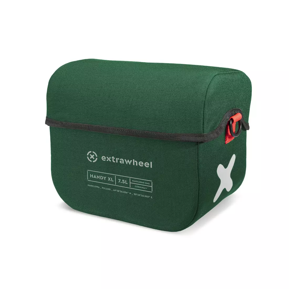 EXTRAWHEEL HANDY PREMIUM CORDURA XL geanta pentru ghidon de bicicleta, verde 7,5 L
