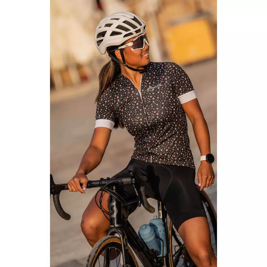 Rogelli LILY tricou de ciclism pentru femei, alb-negru