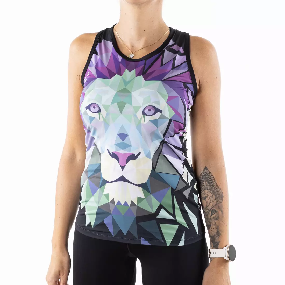 KAYMAQ POLYGONAL LION Tank Top pentru femei tricou sport cu bretele