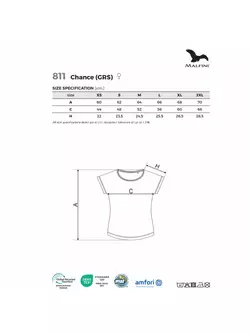 MALFINI CHANCE GRS Tricou sport pentru femei, mânecă scurtă, poliester micro din materiale reciclate, negru melanj 811M112