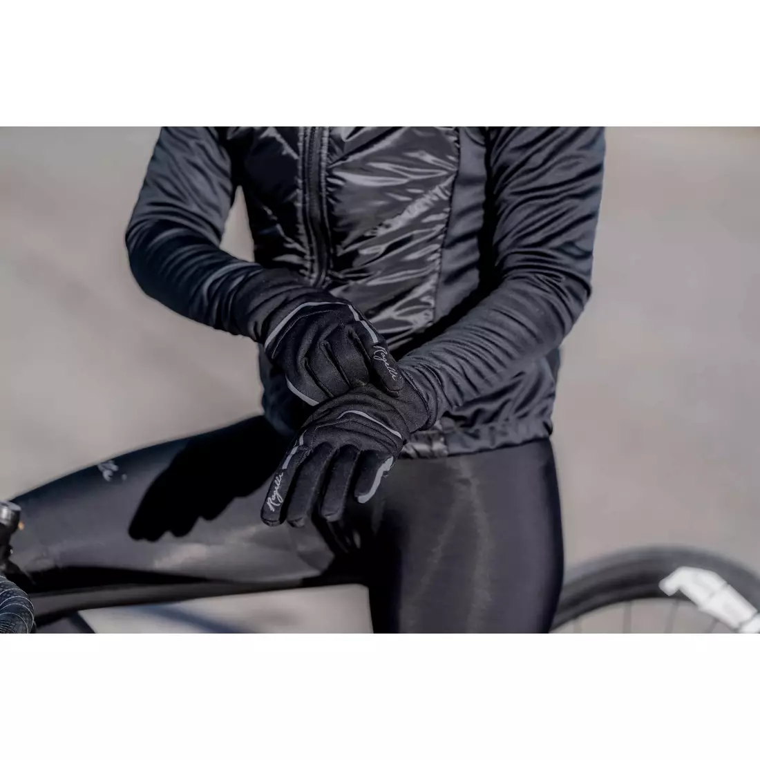 Mănuși de ciclism de iarnă Rogelli APEX, negre