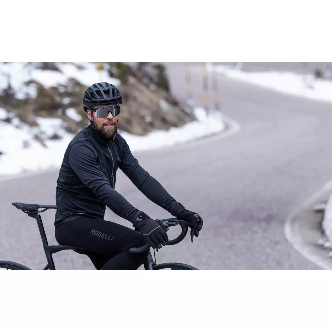 Mănuși de iarnă pentru ciclism Rogelli CHRONOS negre