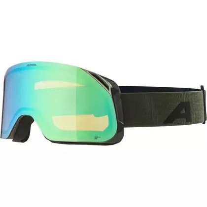 Ochelari de schi/snowboard ALPINA, îmbunătățire a contrastului BLACKCOMB Q-LITE MOON-GREY sticla MATA Q-LITE BLUE S2