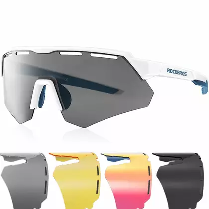 Ochelari de sport Rockbros cu polarizare, 4 lentile interschimbabile, corecție, alb 14210006001