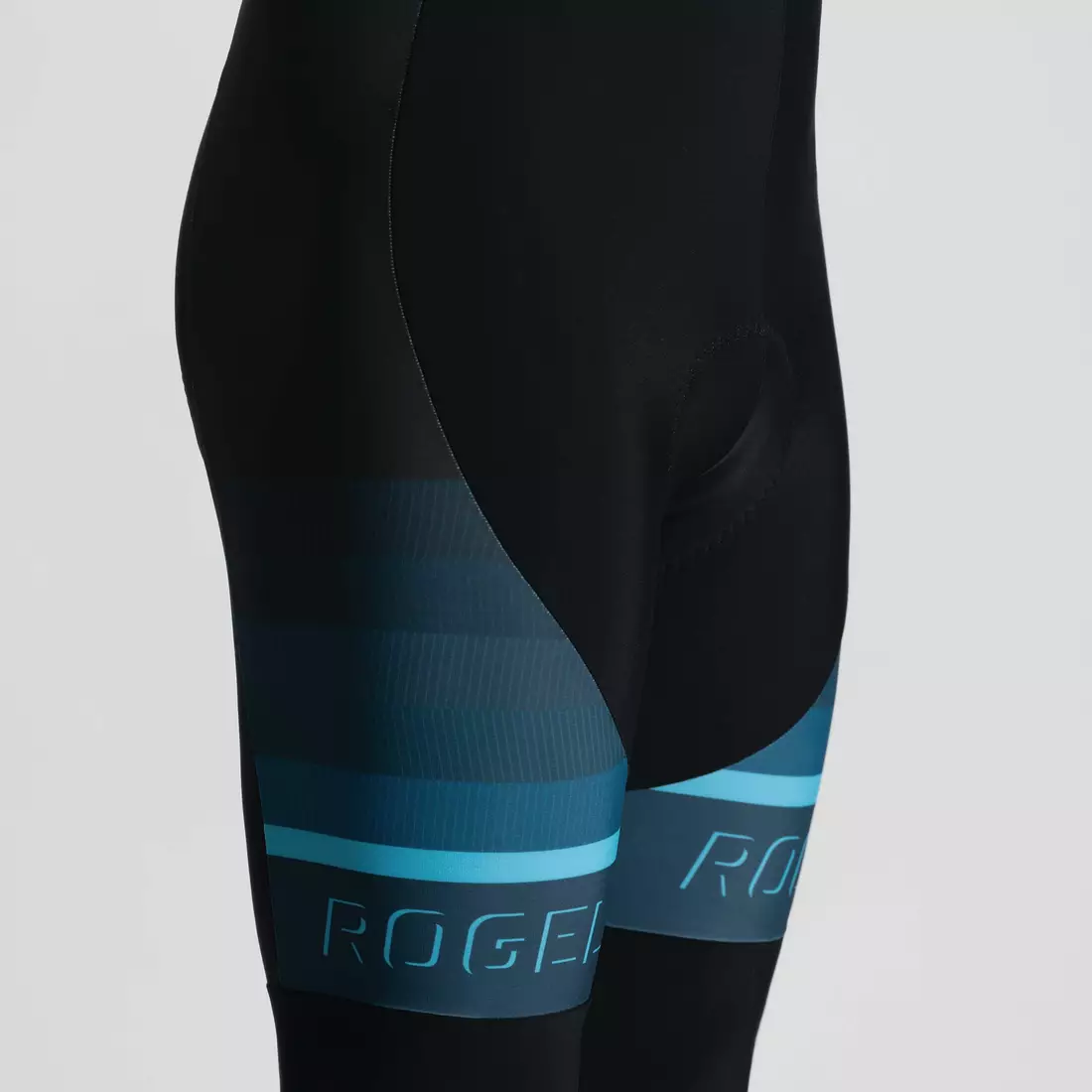 Pantaloni de ciclism Rogelli cu bretele, izolati, HERO II albastru