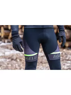 Pantaloni de ciclism Rogelli cu bretele, izolati, fluor HERO II