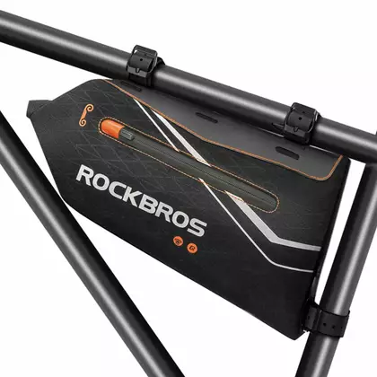 Rockbros Geanta de Bicicleta Rulou pentru Cadru, Negru 30120016001