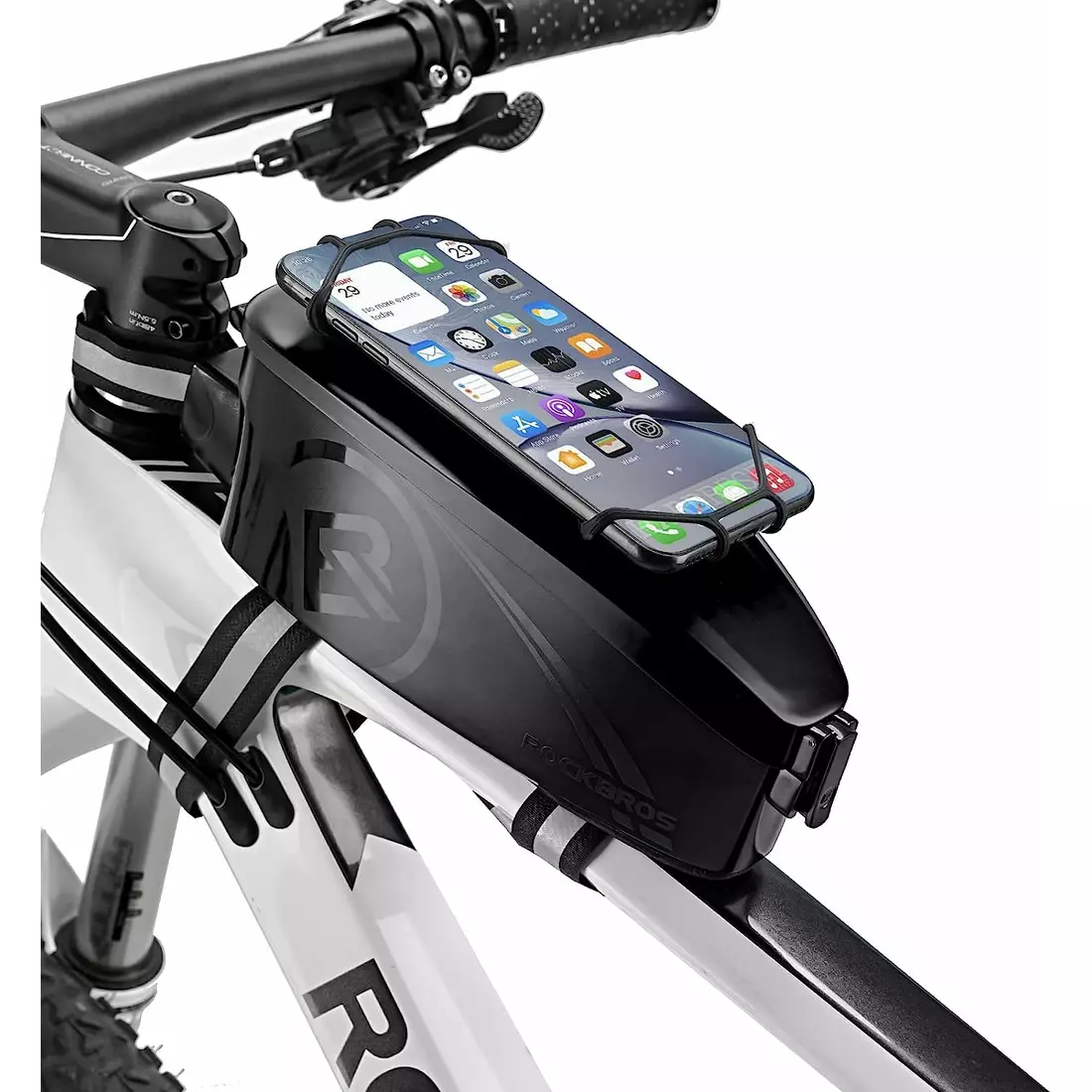 Rockbros sacoș de bicicletă pentru tubul superior cu suport pentru telefon, negru 30120018001