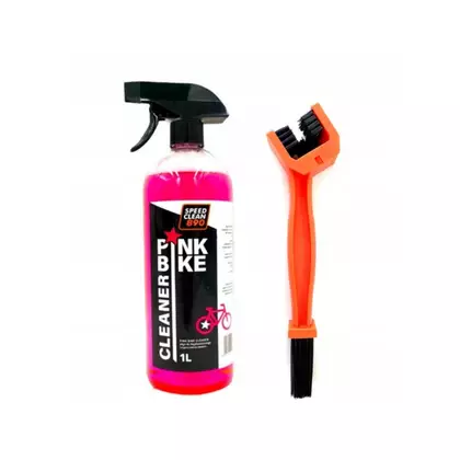 SPEEDCLEAN890 PINK BIKE CLEANER lichid de curățare a bicicletelor 1L + perie pentru curățarea lanțului bicicletei