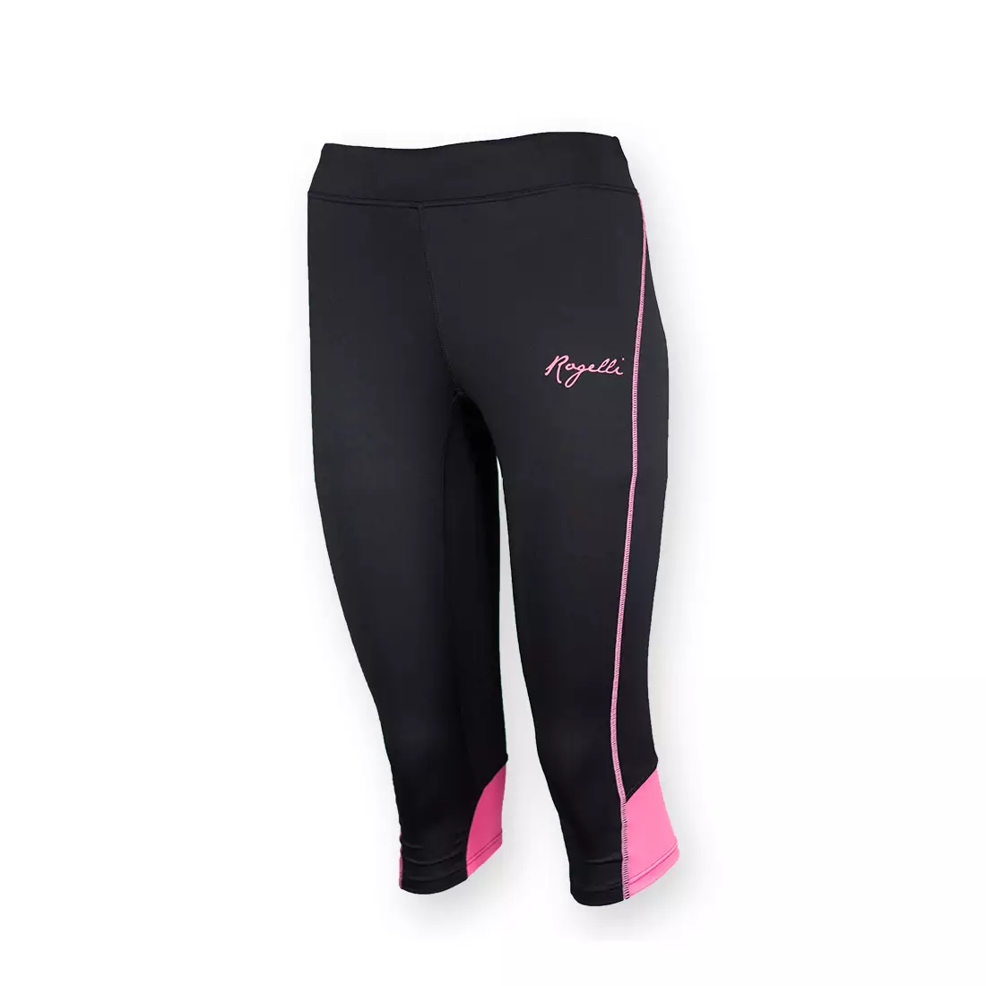Pantaloni scurți de alergare damă ROGELLI SUEZ 840.742, picior 3/4, negru și roz