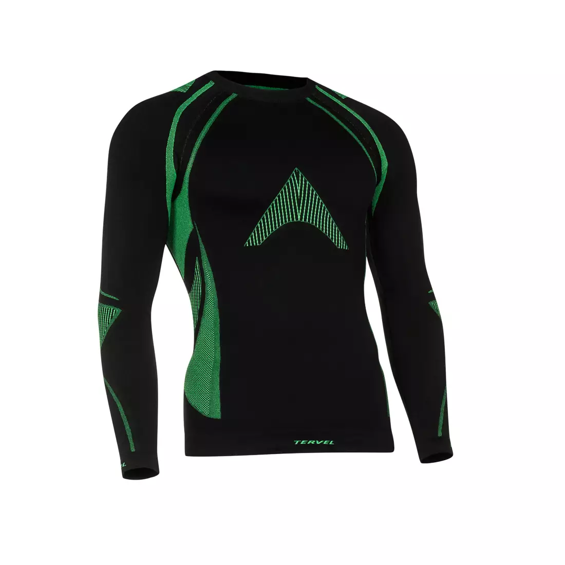 TERVEL - OPTILINE MOD-02 - tricou termic pentru bărbați cu mâneci lungi, culoare: negru și verde