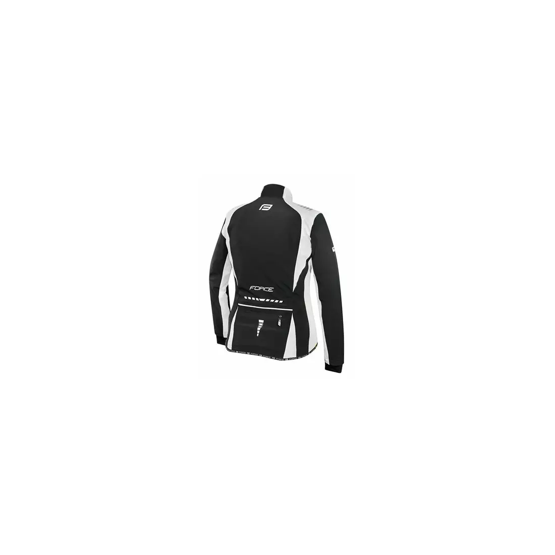 Jachetă de ciclism softshell FORCE X71 pentru femei alb-negru 89991