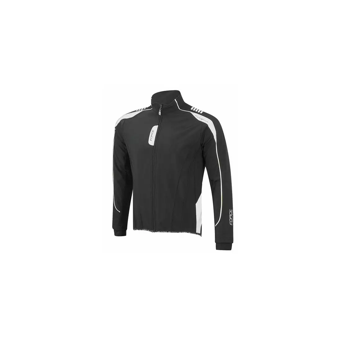 Jachetă de ciclism softshell FORCE X72 pentru bărbați, alb-negru 89992