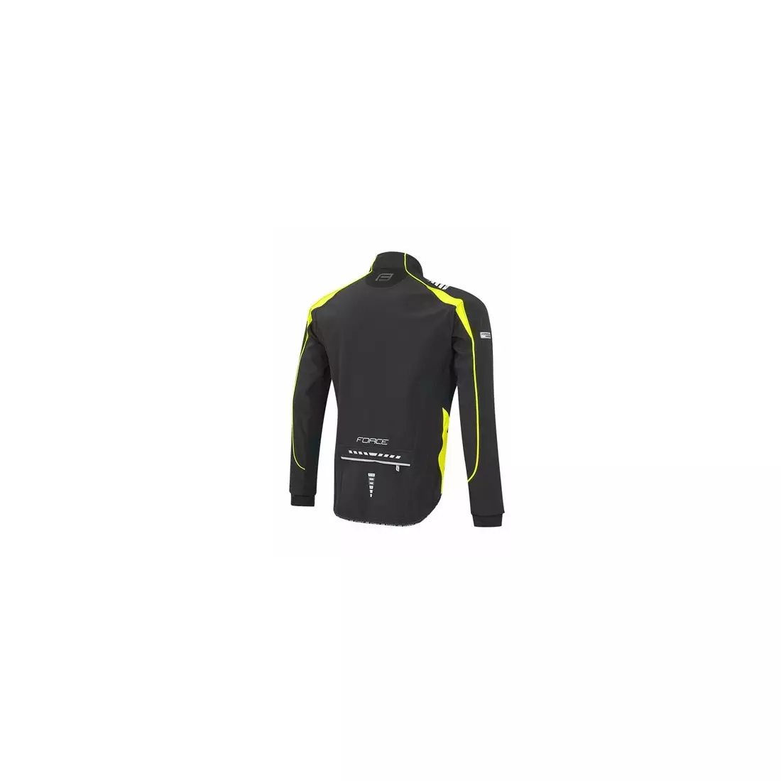 Jachetă pentru biciclete softshell FORCE X72 pentru bărbați negru-fluor 89994