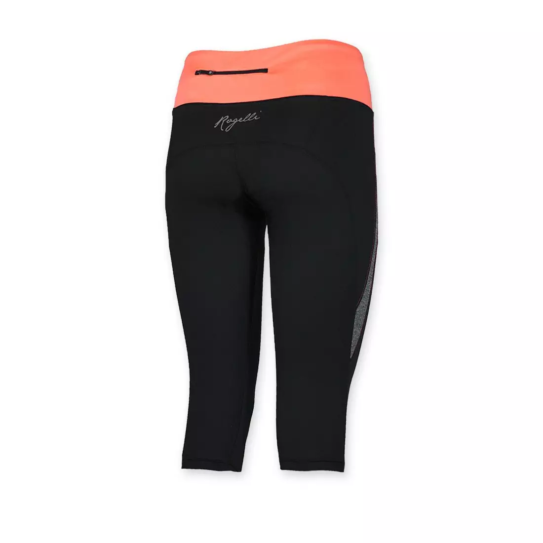 Pantaloni scurți de alergare 3/4 damă ROGELLI RUN MARINA CAPRI 840.761 negru și roz (coral)