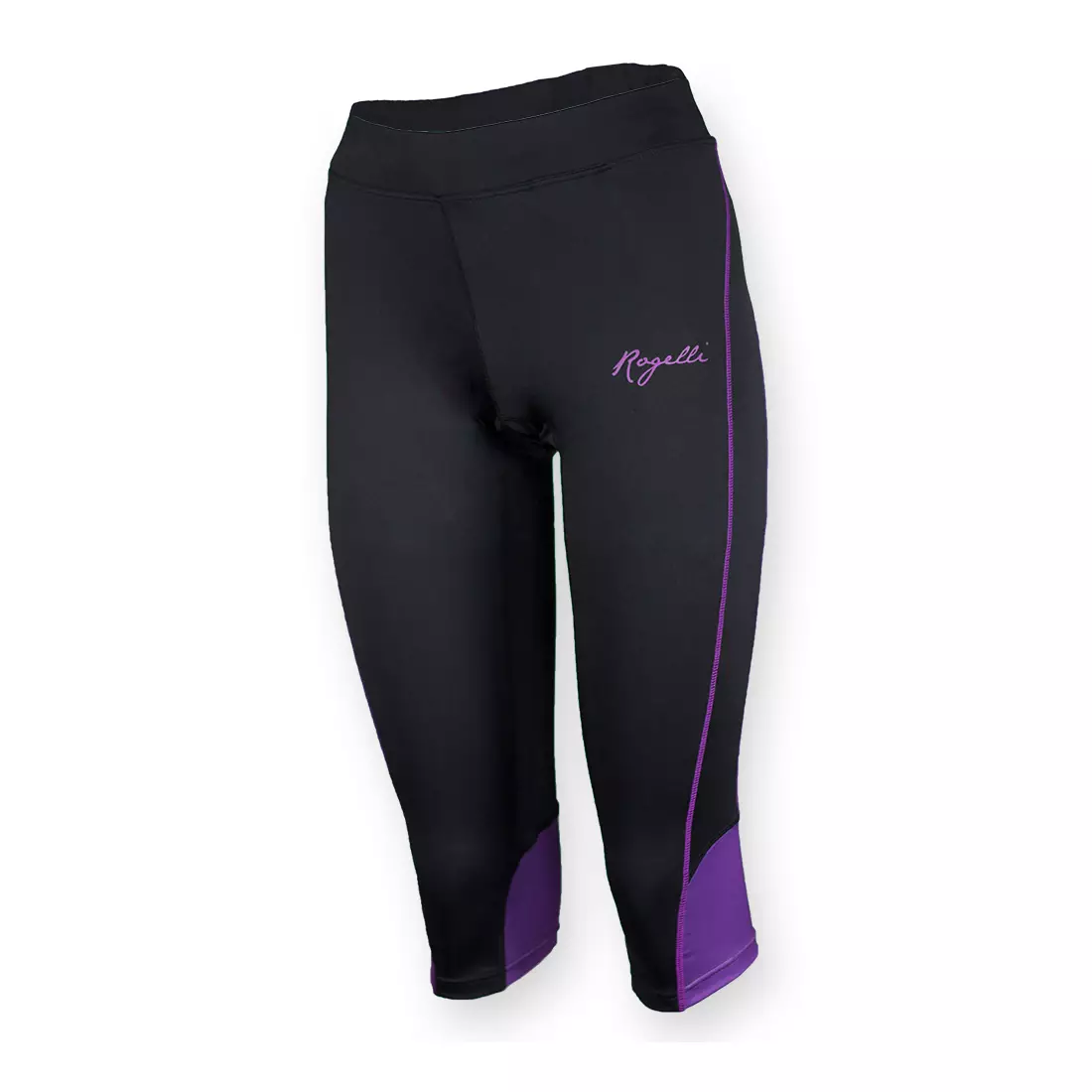 Pantaloni scurți de alergare damă ROGELLI SUEZ 840.743, picior 3/4, negru și violet