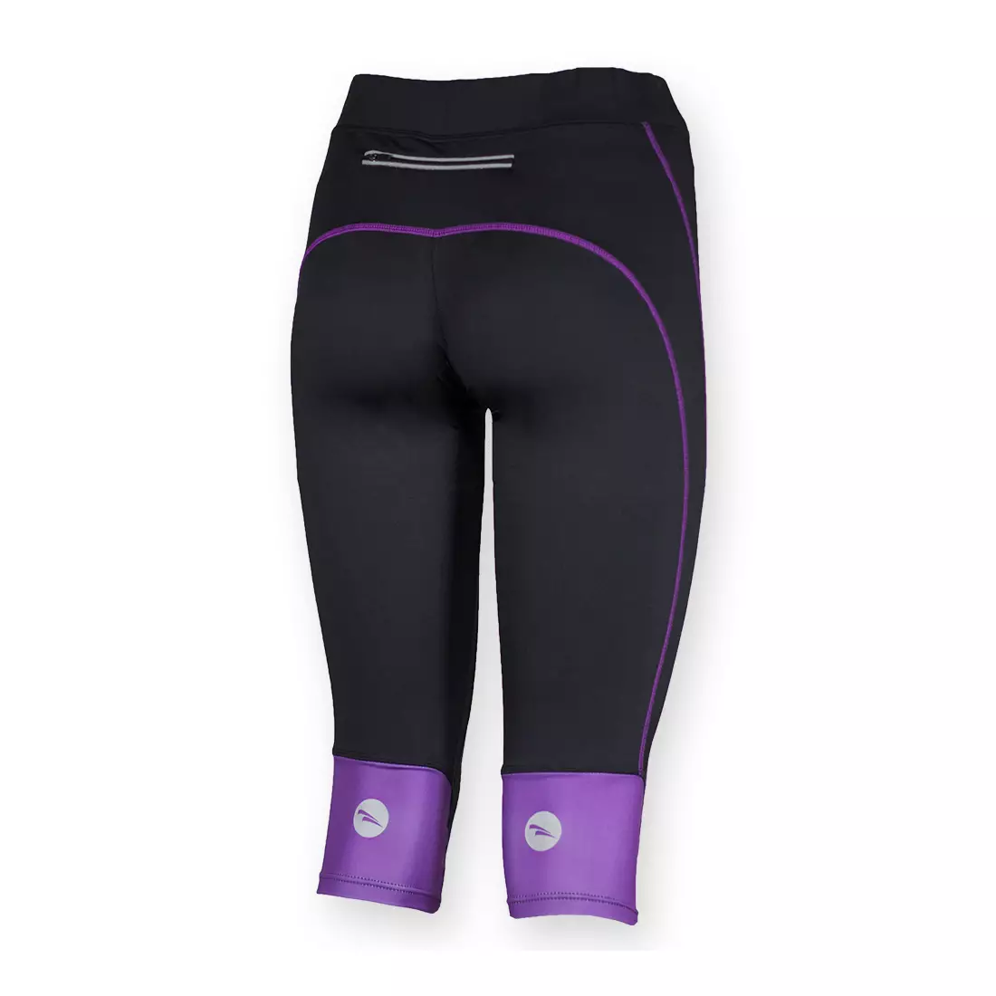 Pantaloni scurți de alergare damă ROGELLI SUEZ 840.743, picior 3/4, negru și violet