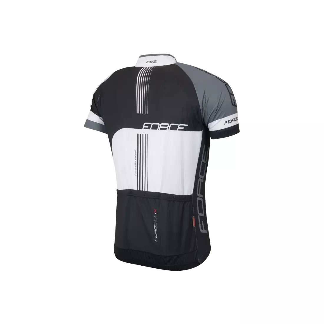 FORCE LUX tricou de ciclism masculin alb-negru