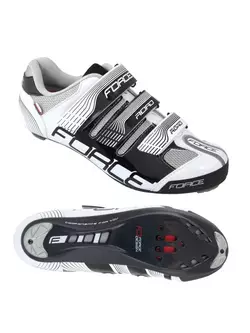 FORCE ROAD pantofi de ciclism rutier negru și alb