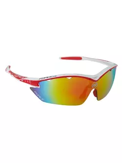 FORCE RON Ochelari de ciclism/sport alb și roșu 91011 lentile înlocuibile