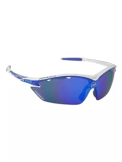 FORCE RON Ochelari sport/ciclism alb și albastru 91010 lentile înlocuibile