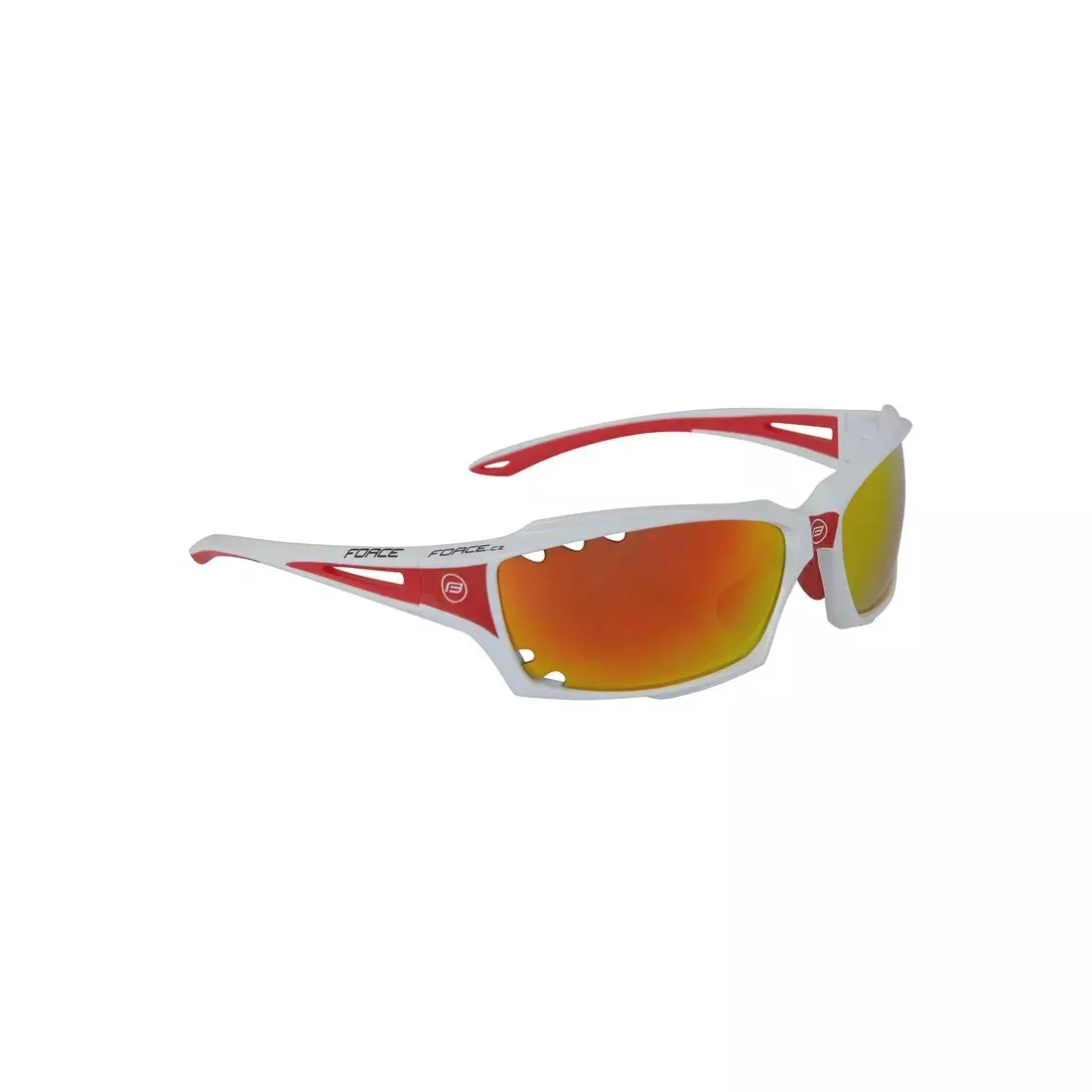 FORCE VISION Ochelari de ciclism/sport alb și roșu 90971 lentile înlocuibile