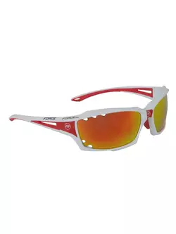 FORCE VISION Ochelari de ciclism/sport alb și roșu 90971 lentile înlocuibile