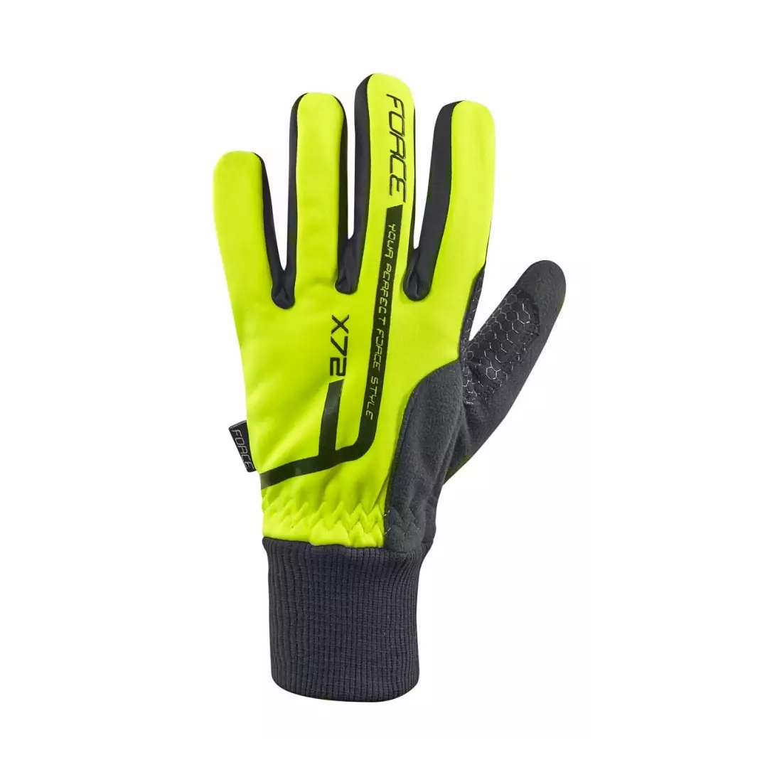 FORCE X72 mănuși de iarnă pentru ciclism fluor galben