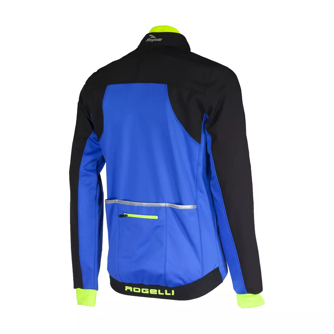 Jachetă de iarnă pentru ciclism ROGELLI TRABIA Softshell, negru-albastru-fluor 003.115