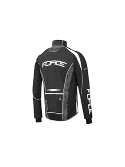 Jachetă pentru biciclete softshell FORCE X72 PRO pentru bărbați alb-negru 90001