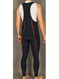 Pantaloni izolați pentru ciclism MikeSPORT GEXO cu inserție COMP HP, salopete, cusături negre și roșii